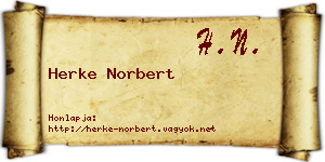 Herke Norbert névjegykártya